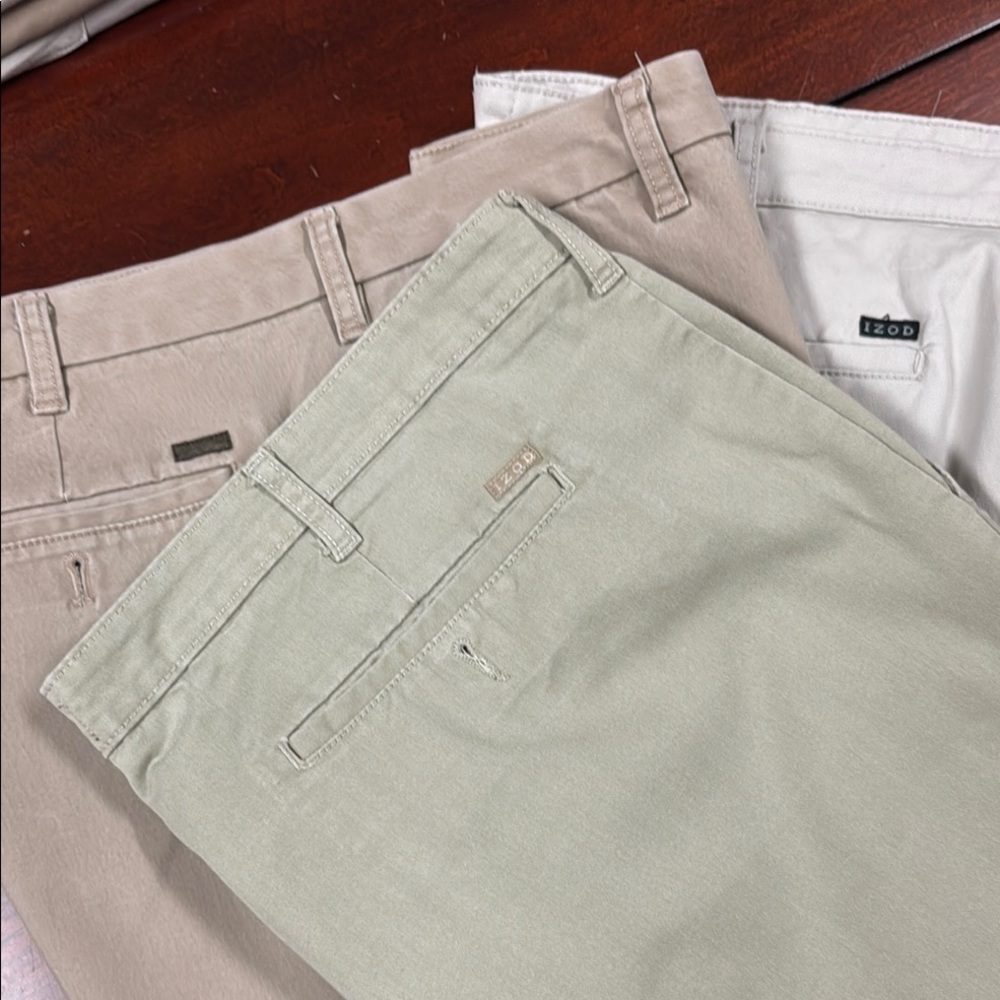 IZOD Men's Casual Pants - Tan, Gray, Cream